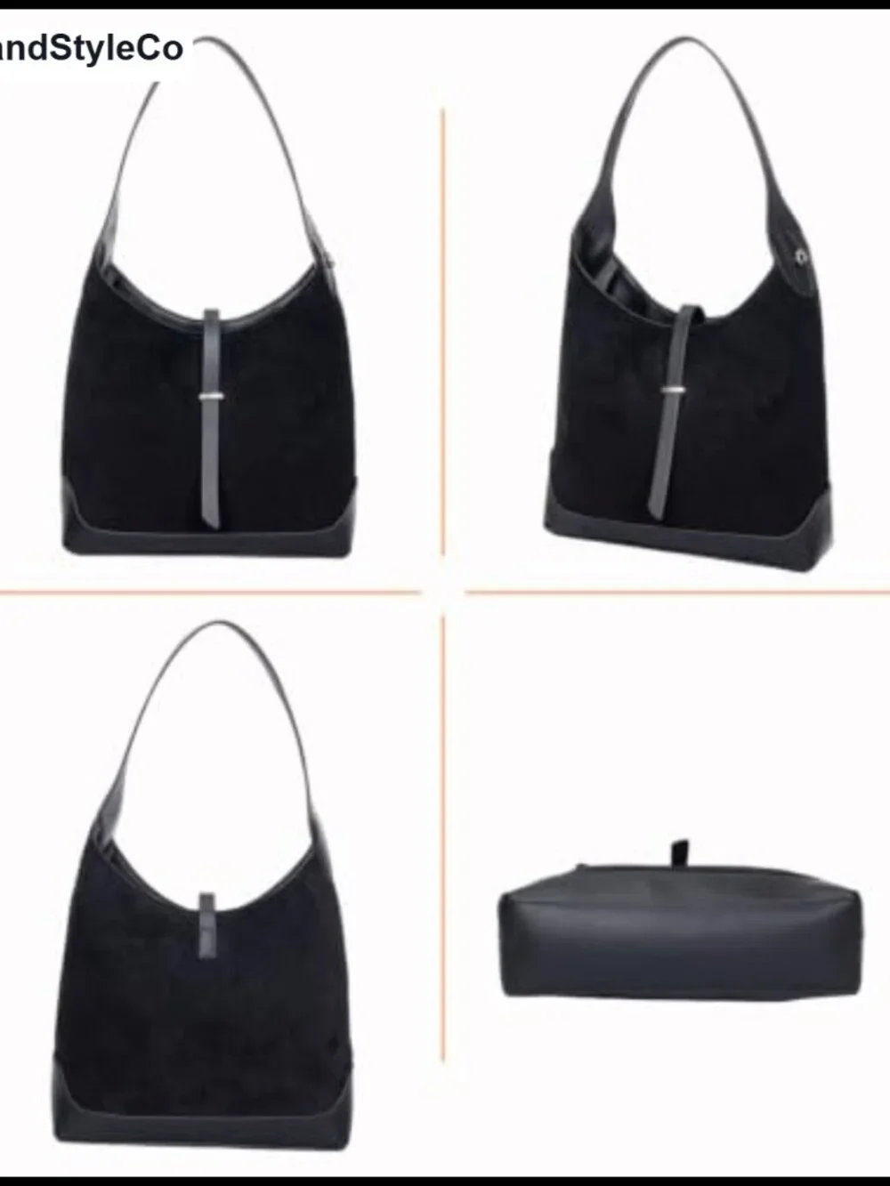 Faux Suede Slouchy Hobo Shoulder Bag Retro Tote Purse for Women Travel Work
